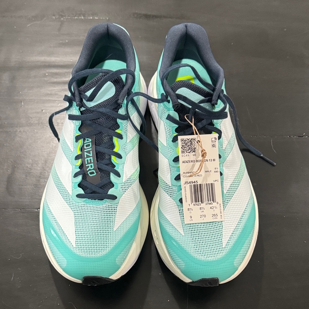 Men’s  Adidas Adizero Boston 13 Running Shoes - Blue and White